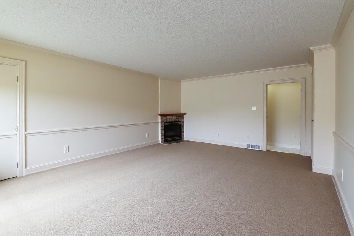 Dated living space before renovation